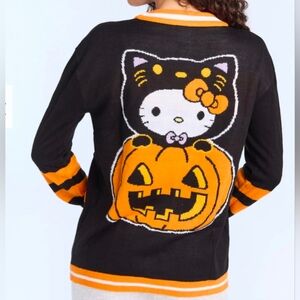 Hello Kitty Halloween Cardigan Black & Orange Size XL New With Tags!
